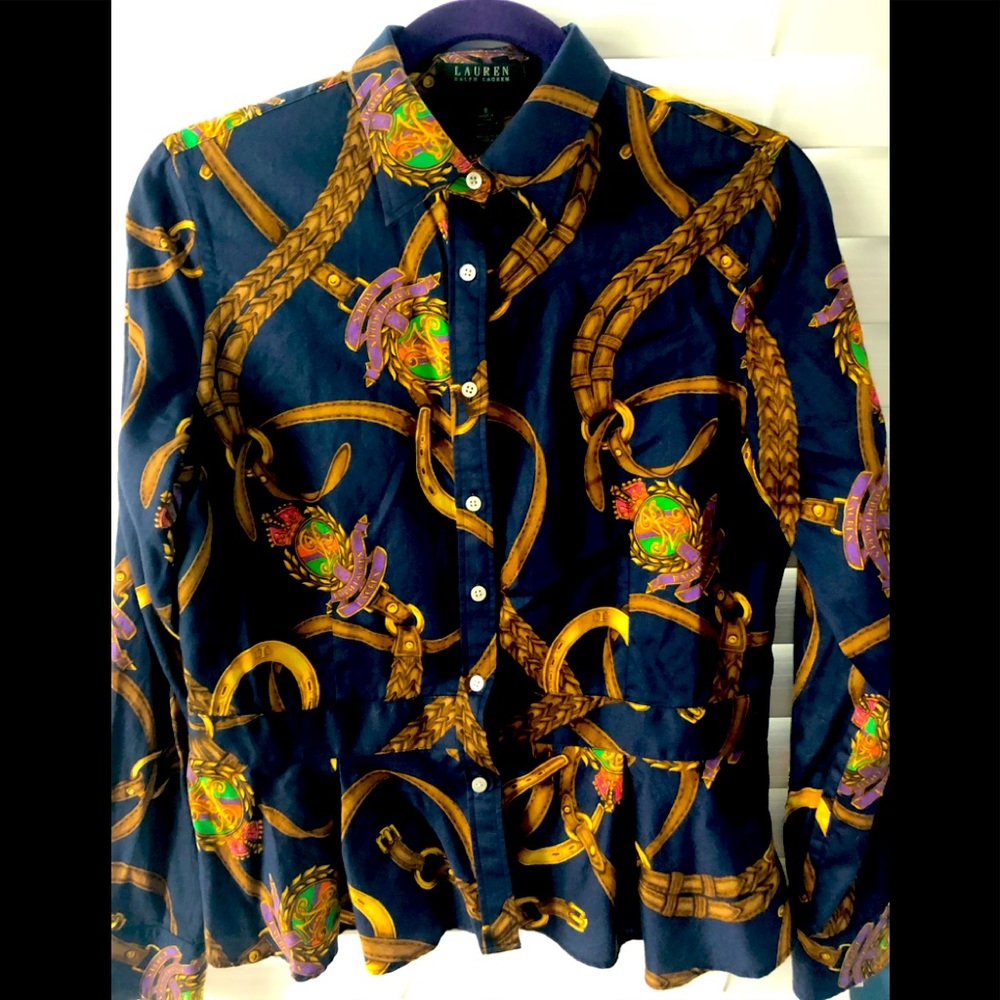 Lauren Ralph Lauren Equestrian Peplum Blouse